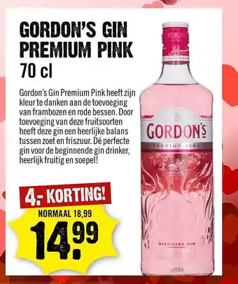 Dirck 3 Gordon's gin premium pink aanbieding