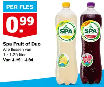 Hoogvliet Spa Fruit of Duo 1-1.25L aanbieding