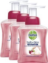 Bol.com Dettol handzeep zachte mousse roos- en kersenbloesem - 3 x 250 ml - grootverpakking aanbieding