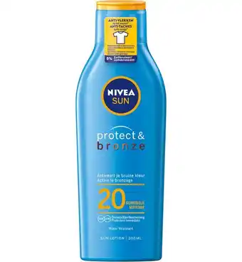 Drogisterij.net Nivea sun protect & bronze zonnemelk spf20 (200ml) aanbieding