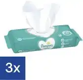 Bol.com Pampers billendoekjes sensitive - zonder parfum - 156 doekjes (3x52) aanbieding