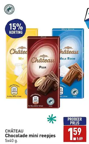 ALDI Château chocolade mini reepjes aanbieding