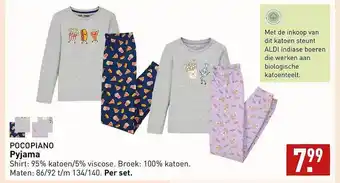 ALDI Pocopiano pyjama aanbieding