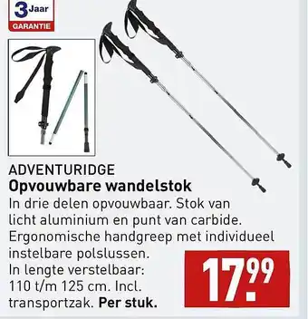 ALDI Adventuridge opvouwbare wandelstok aanbieding