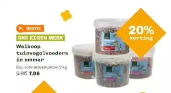 Welkoop Tuinvogelvoeders in emmer 2 kg aanbieding