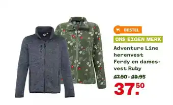 Welkoop Adventure Line herenvest Ferdy en dames-vest Ruby aanbieding