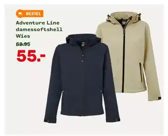 Welkoop Adventure Line damessoftshell Wies aanbieding