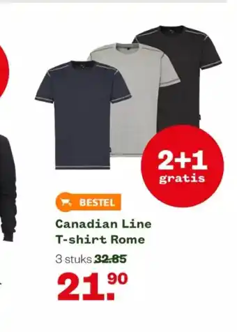 Welkoop Canadian Line T-shirt Rome 3 stuks aanbieding