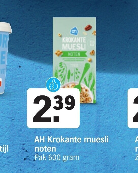 Krokante muesli noten 600 gram aanbieding bij Albert Heijn