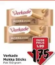 Vomar Voordeelmarkt Verkade mokka sticks pak 150 gram aanbieding