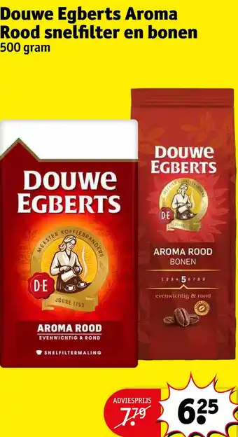 Kruidvat Douwe egberts aroma rood snelfilter en bonen aanbieding