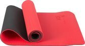 Bol.com Njoy your sports sportmat - yogamat - fitnessmat - fitness - antislip - rood - zwart - 183x61x0.6cm aanbieding
