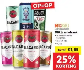 Lidl Blikje mixdrank aanbieding