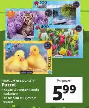 Lidl Premium r&b quality" puzzel aanbieding