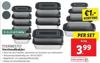 Lidl Ernesto vershoudbakjes aanbieding