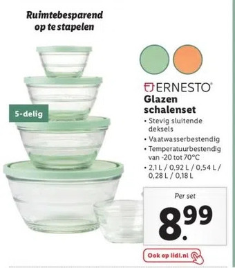 Lidl Glazen schalenset aanbieding