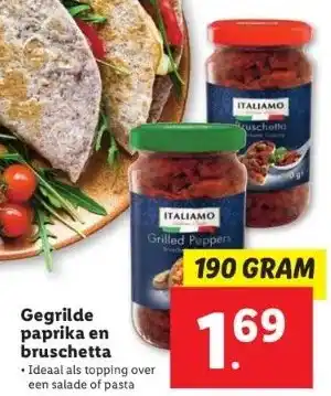 Lidl Gegrilde paprika en bruschetta aanbieding