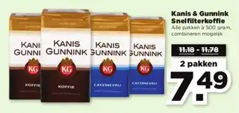 PLUS Kanis & Gunnink Snelfilterkoffie 500g aanbieding