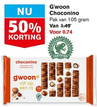 Hoogvliet G'woon Choconino OCO 105 gram aanbieding