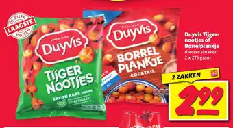 Nettorama Duyvis tijger- nootjes of borrelplankje 2 x 275g aanbieding