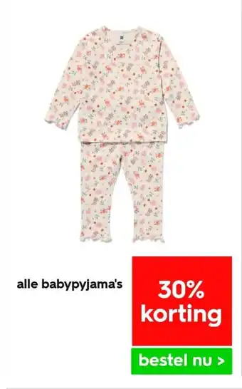 HEMA Alle babypyjama's aanbieding