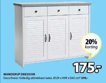 Jysk MANDERUP DRESSOIR aanbieding