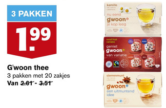 Hoogvliet G'woon thee aanbieding