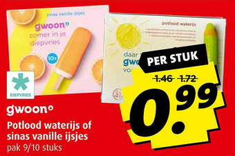 Boni Potlood waterijs of sinas vanille ijsjes aanbieding