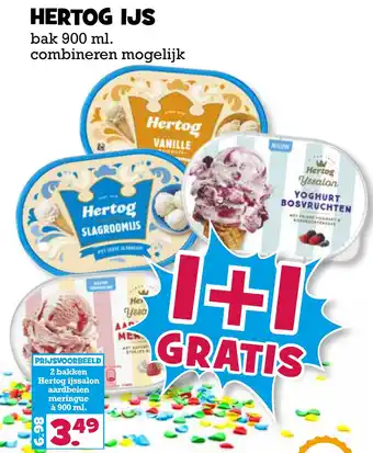 Boon`s Markt Hertog ijs 900ml aanbieding