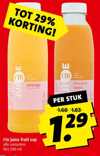 Boni I'm Juice fruit sap aanbieding