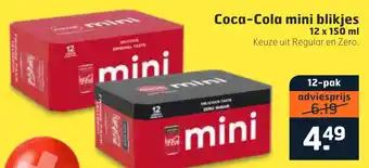 Trekpleister Coca-Cola mini blikjes aanbieding