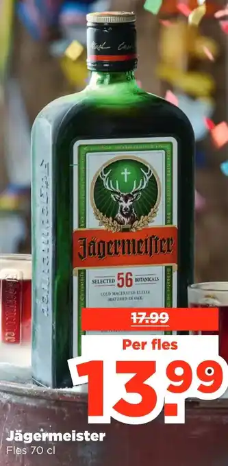 PLUS Jägermeister fles 70 cl aanbieding