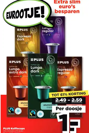 PLUS Plus koffiecups aanbieding