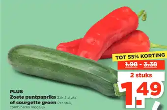 PLUS Plus zoete puntpaprika of courgette groen aanbieding