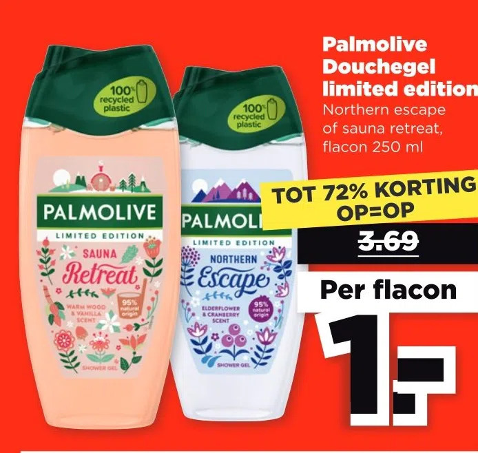Palmolive douchegel limited edition aanbieding bij PLUS