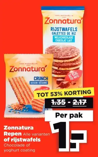 PLUS Zonnatura repen alle varianten of rijstwafels aanbieding