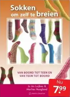 Boekenvoordeel Sokken om zelf te breien van boord tot teen en van teen tot boord. aanbieding