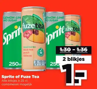 PLUS Sprite of fuze tea aanbieding