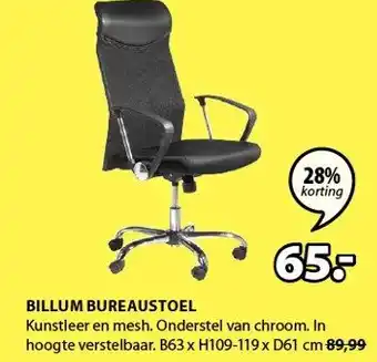 Jysk BILLUM BUREAUSTOEL aanbieding