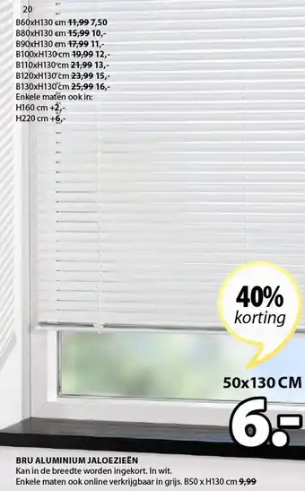 Jysk BRU ALUMINIUM JALOEZIEËN 50x130cm aanbieding