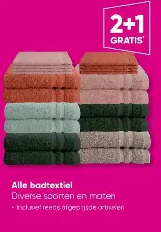 Big Bazar Alle badtextiel aanbieding