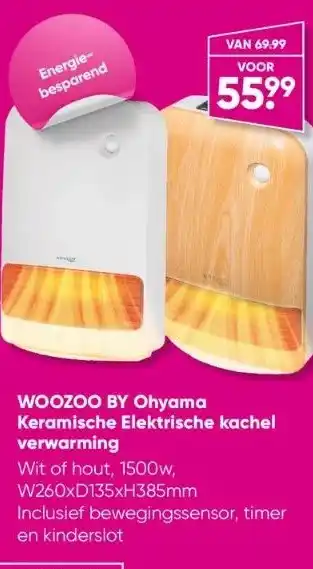 Big Bazar Woozoo by ohyama keramische elektrische kachel verwarming aanbieding