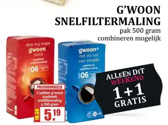 MCD Supermarkt G'woon snelfiltermaling 500 gram aanbieding