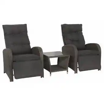 fonQ 4 seizoenen tuinmeubelen duo loungeset milaan verstelbaar (ash grey) aanbieding