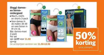 Albert Heijn Sloggi dames- en herenondergoed aanbieding