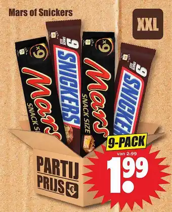 Dirk Mars of snickers aanbieding