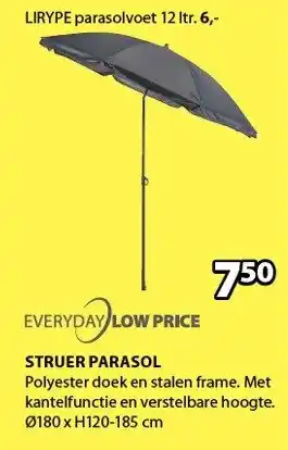 Jysk Struer Parasol 180x120-15cm aanbieding