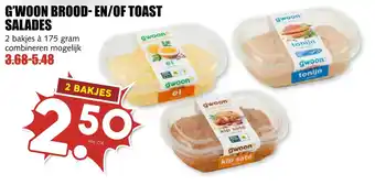 MCD Supermarkt G'woon brood- en/of toast salades aanbieding