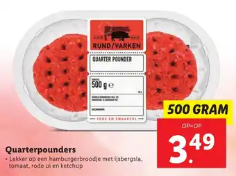 Lidl Quarterpounders 500g aanbieding