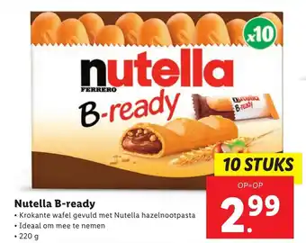 Lidl Nutella B-ready koek 10st aanbieding